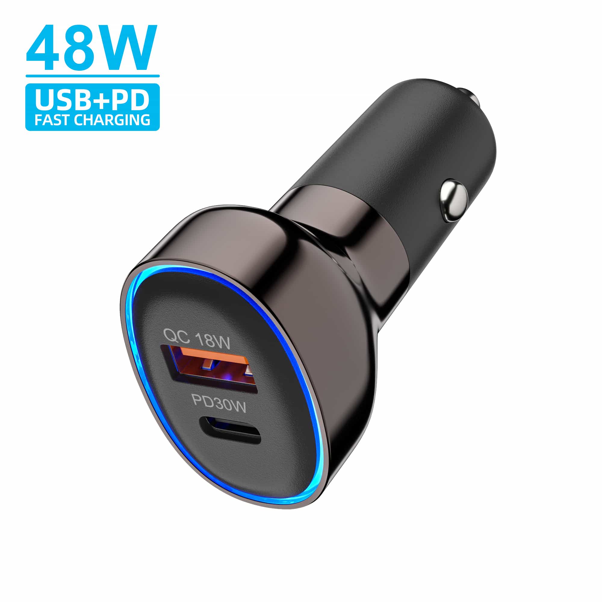 AC electroplating blue light car charger