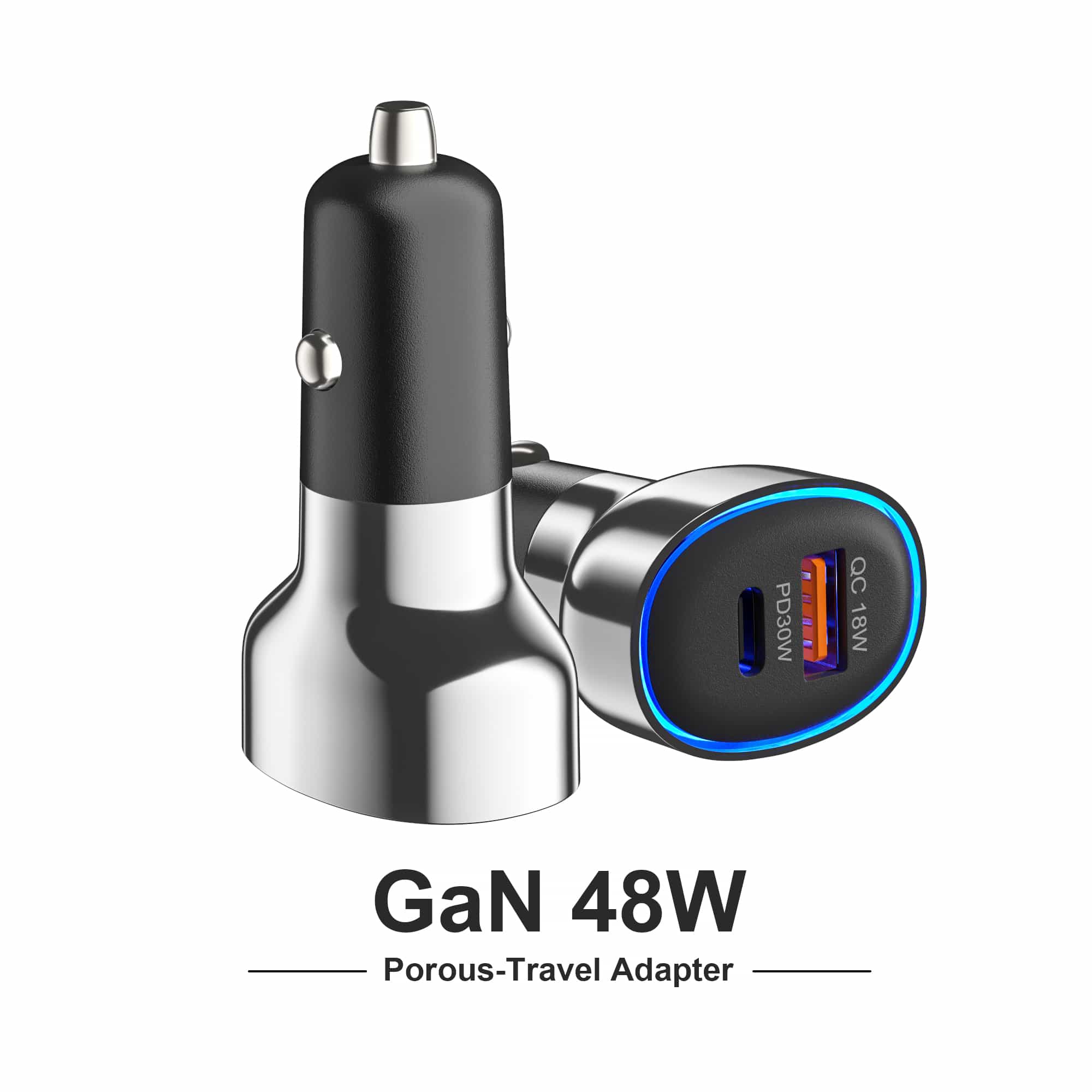 AC electroplating blue light car charger