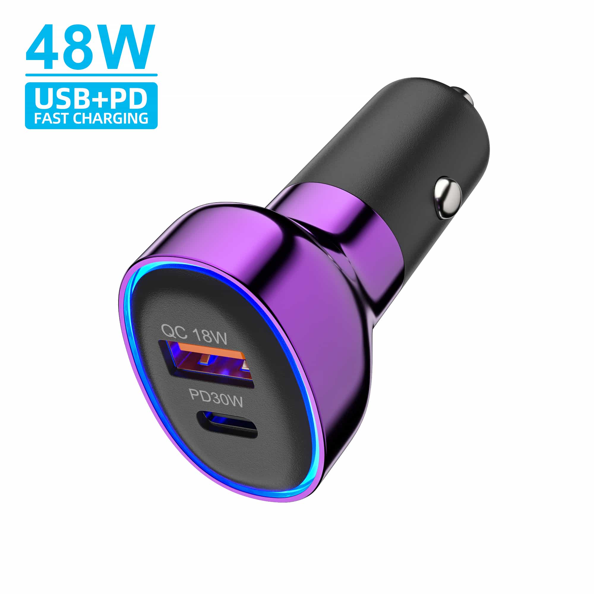 AC electroplating blue light car charger