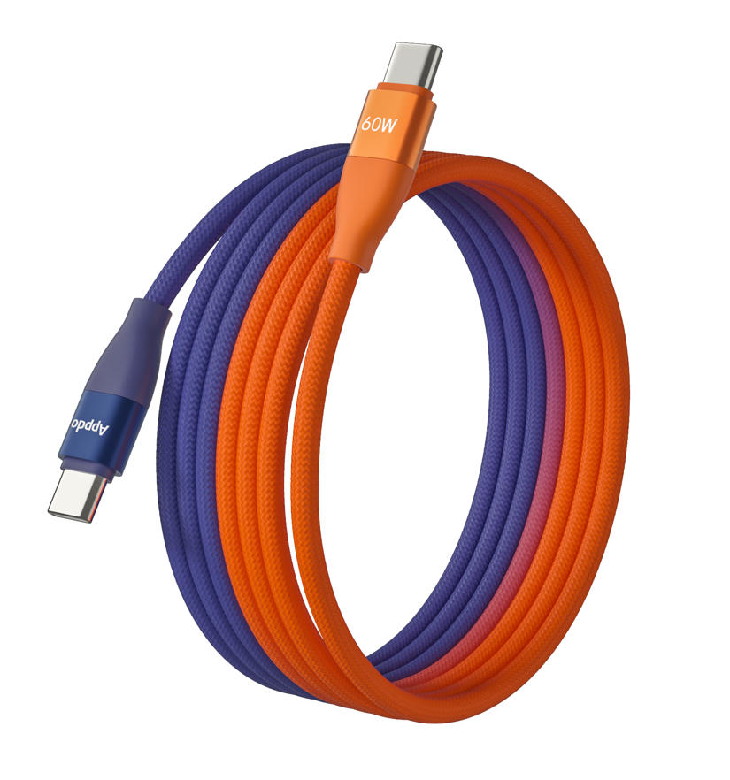 APPDO USB-C to USB-C Cable (3 ft , 60W, Upcycled-Braided)