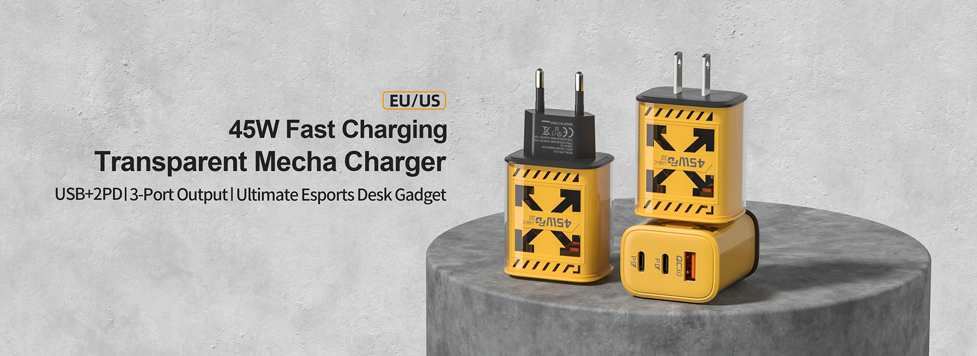 45W Fast Charging Transparent Mecha Charger